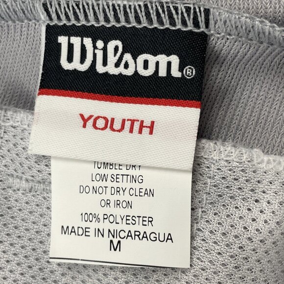 Wilson Baseball Pants Youth M Elastic Hem Polyester Gray - Picture 6 of 8